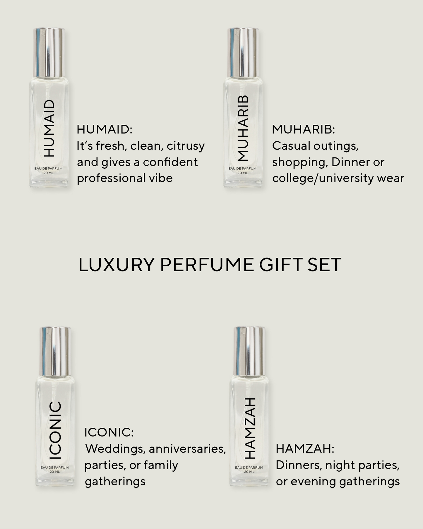 Luxury Perfume Gift Set - 4 x 20ml UNISEX